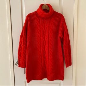 H&M Neon Orange Sweater Dress